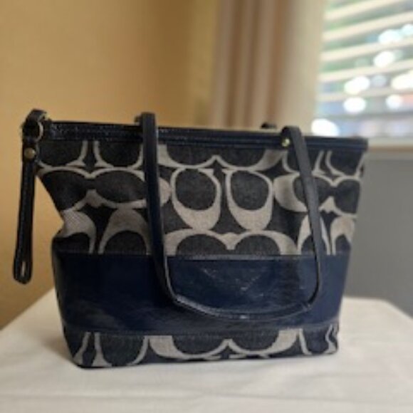 COACH Signature Denim Tote - Picture 2 of 7
